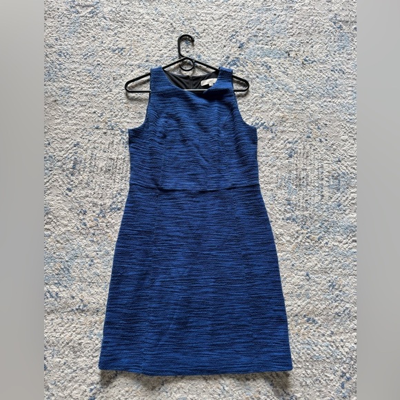 LOFT royal blue tweed sleeveless dress with a back zipper - Picture 2 of 7